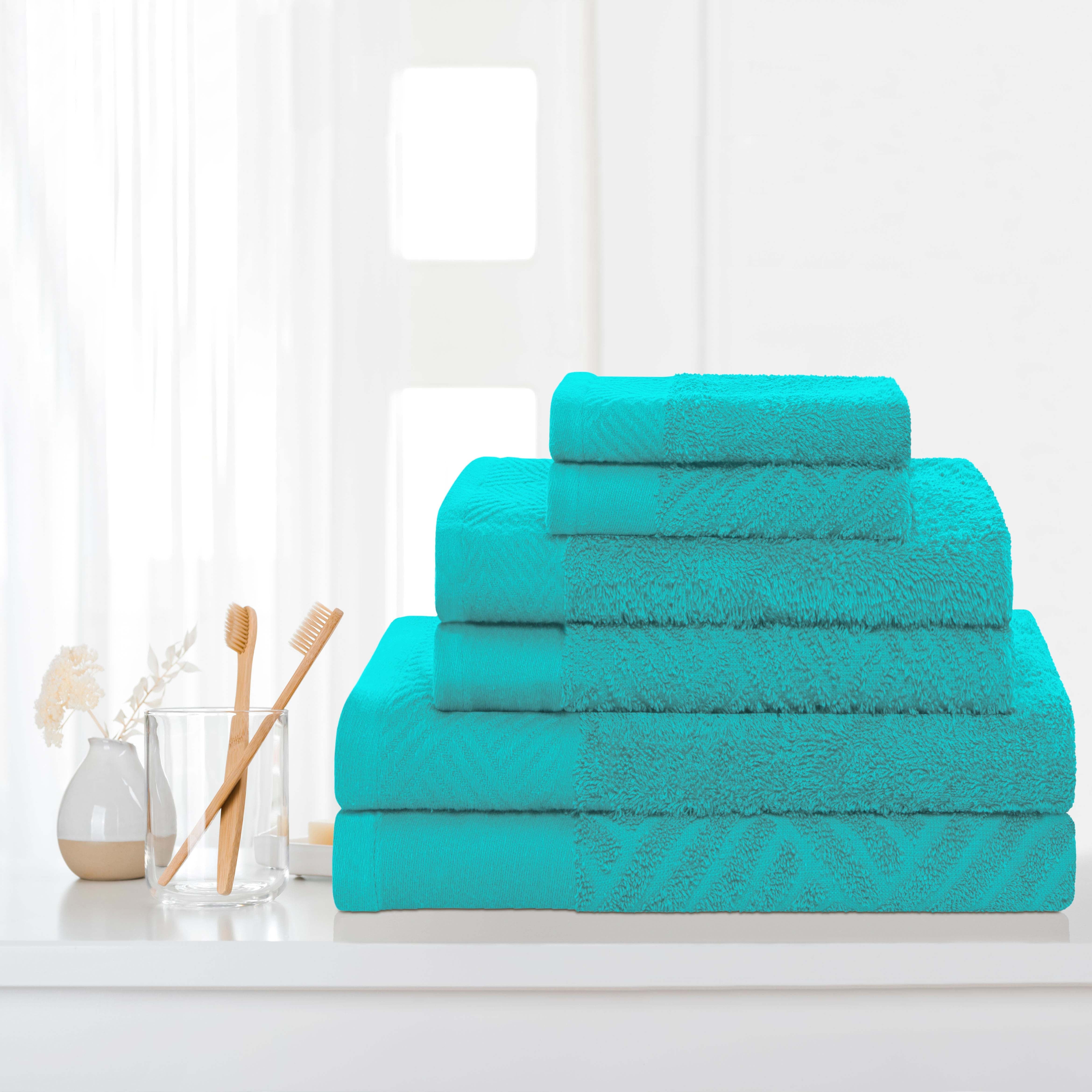 Egyptian Cotton Basketweave Towel Set 6 Piece - Egyptian Cotton Towel Set by Superior Brand