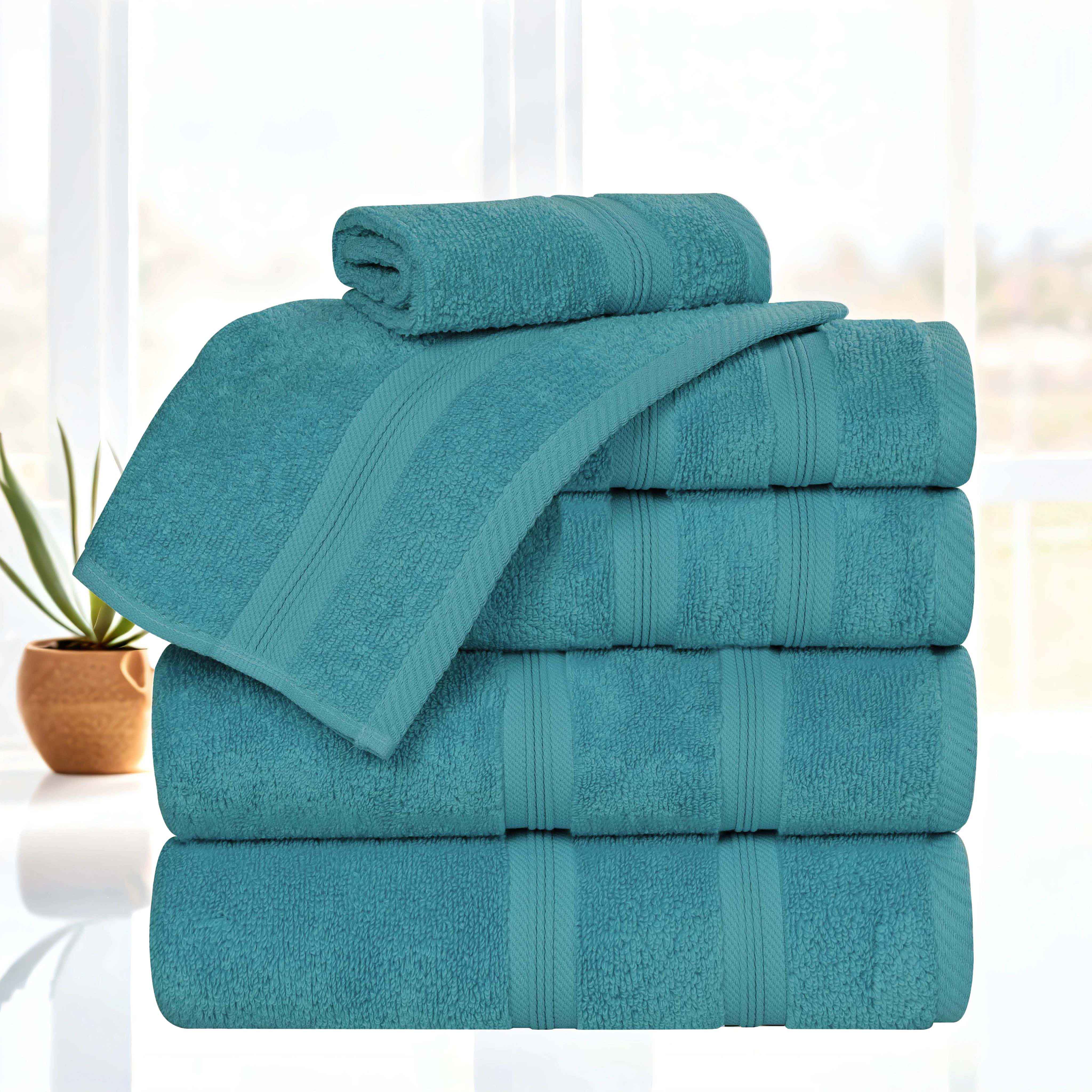 Smart Dry Zero Twist Cotton Medium Weight 6 Piece Assorted Towel Set - Towel Set by Superior Brand