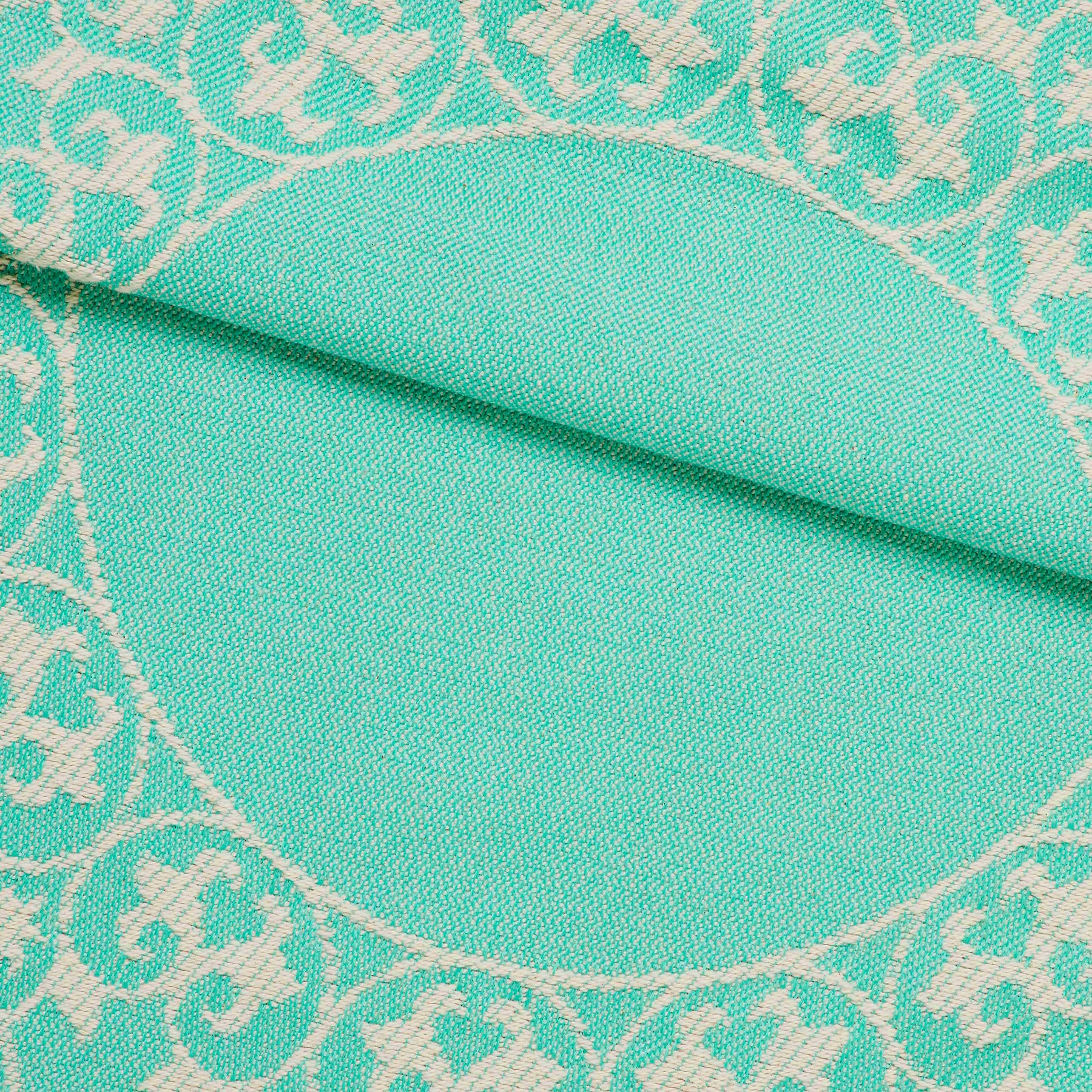 Superior Lyron Cotton Blend Woven Jacquard Vintage Floral Scroll Lightweight Bedspread and Sham Set - Turquoise