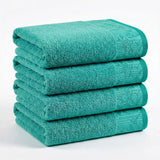 Cotton Floral Jacquard Border Bath Towel Set of 4 - Wisteria