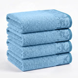 Cotton Floral Jacquard Border Bath Towel Set of 4 - Wisteria
