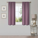 Solid Room Darkening Rod Pocket Blackout Curtain Panels, Set of 2