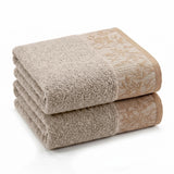 Wisteria Floral Jacquard Cotton Bath Towels – Absorbent Medium Weight Full Body Towels