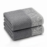 Wisteria Floral Jacquard Cotton Bath Towels – Absorbent Medium Weight Full Body Towels