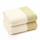Wisteria Floral Jacquard Cotton Bath Towels – Absorbent Medium Weight Full Body Towels