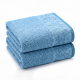 Wisteria Floral Jacquard Cotton Bath Towels – Absorbent Medium Weight Full Body Towels
