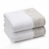 Wisteria Floral Jacquard Cotton Bath Towels – Absorbent Medium Weight Full Body Towels