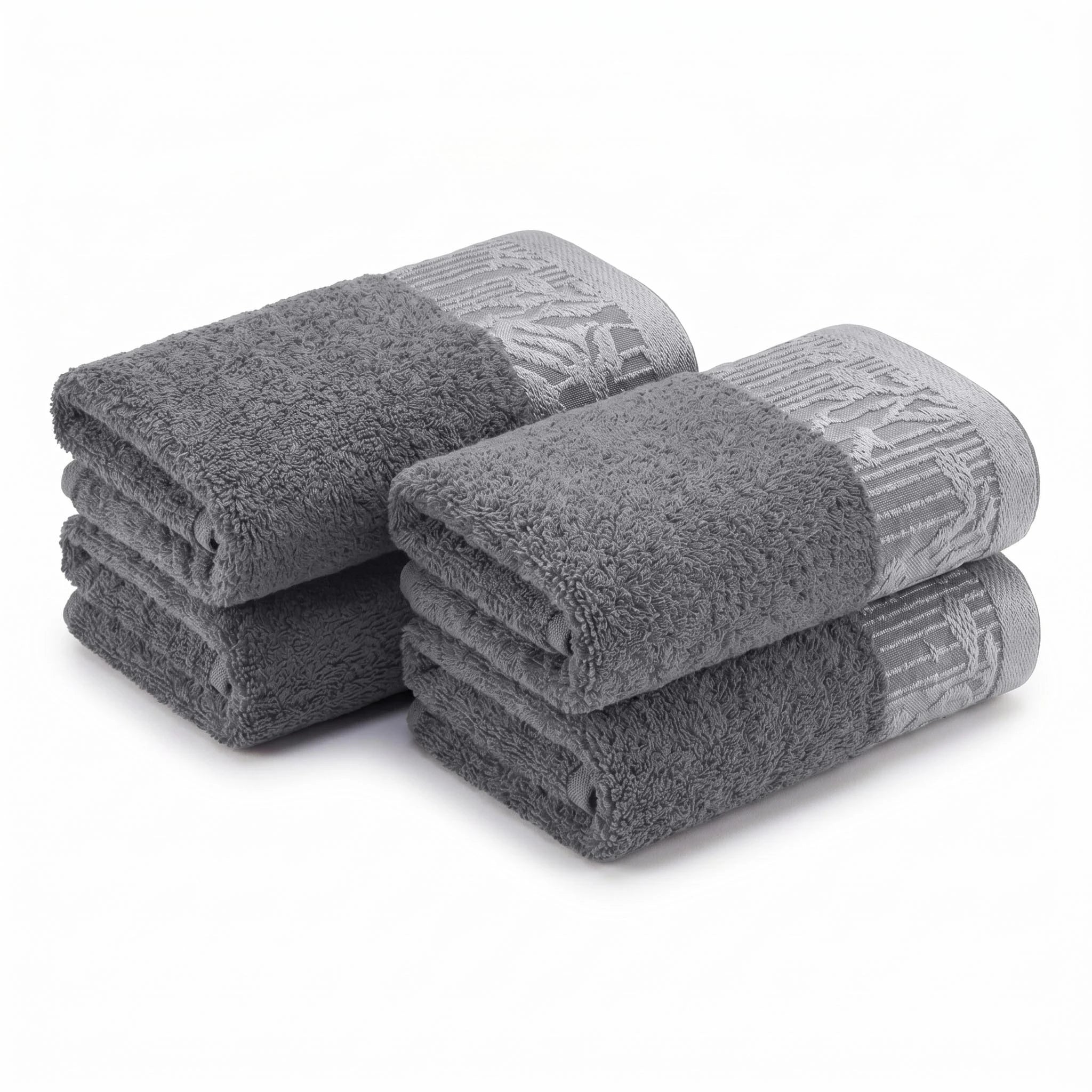 Wisteria Floral Jacquard Cotton Hand Towels – 4-Piece Hand Towel Set