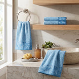 Wisteria Floral Jacquard Cotton Hand Towels – 4-Piece Hand Towel Set