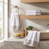 Wisteria Floral Jacquard Cotton Hand Towels – 4-Piece Hand Towel Set
