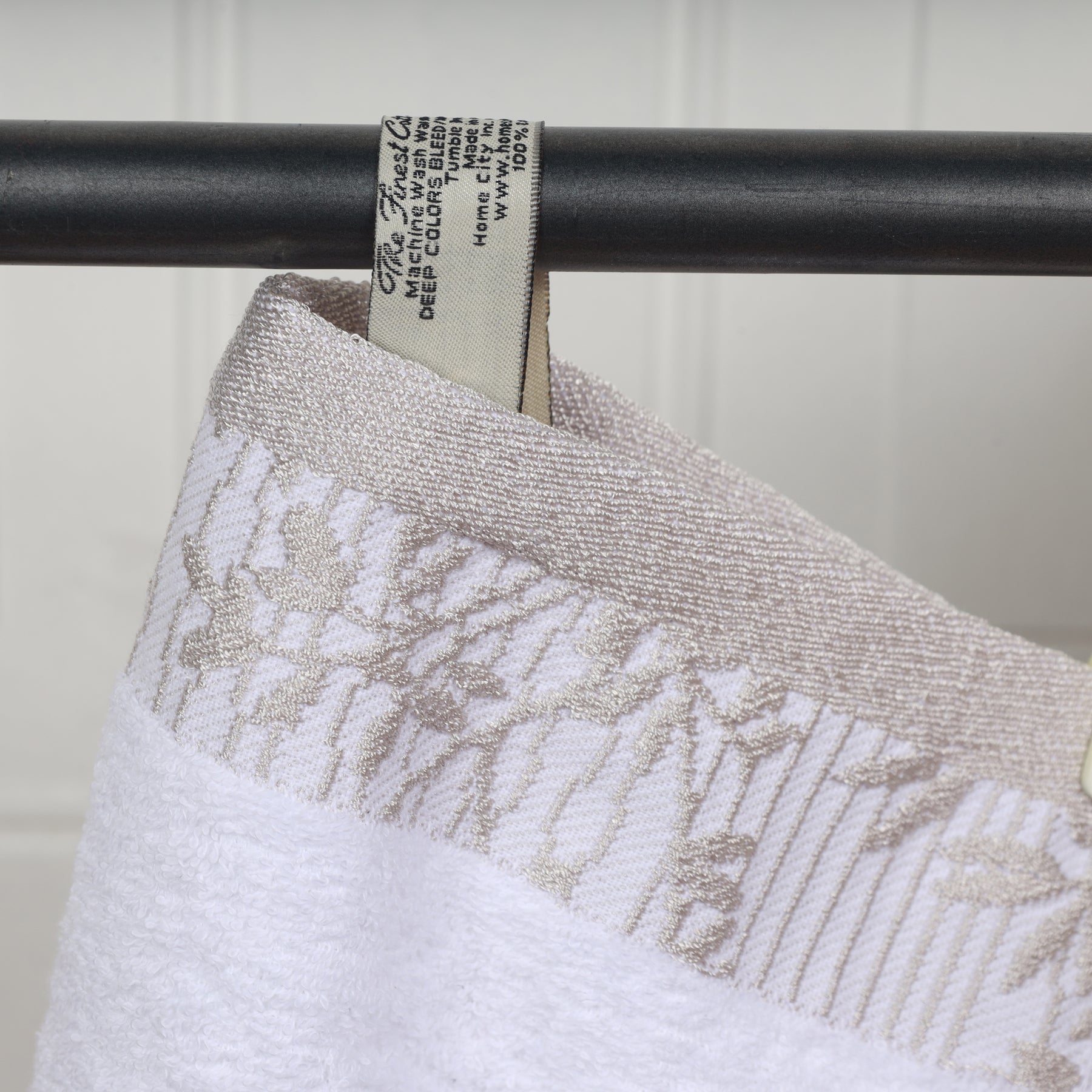 Superior Wisteria Cotton Floral Jacquard 6 Piece Towel Set - White