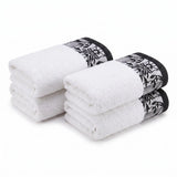 Wisteria Floral Jacquard Cotton Hand Towels – 4-Piece Hand Towel Set