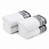 Wisteria Floral Jacquard Cotton Hand Towels – 4-Piece Hand Towel Set