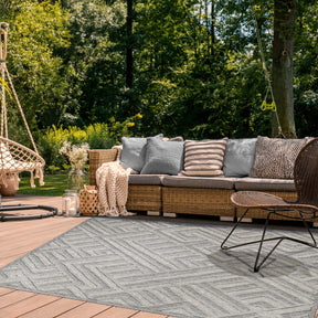 Wynn Modern Geometric Abstract Indoor/Outdoor Area Rug - Charcoal