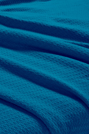 Waffle Weave Honeycomb Knit Soft Solid Textured Cotton Blanket - Azure
