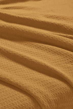 Waffle Weave Honeycomb Knit Soft Solid Textured Cotton Blanket - Sahara