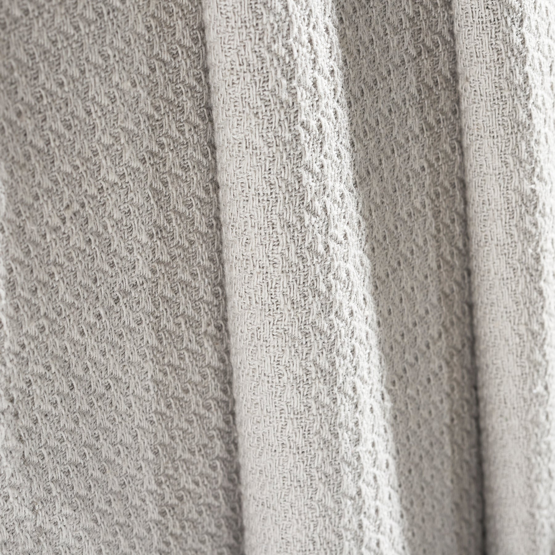 Waffle Weave Honeycomb Knit Soft Solid Textured Cotton Blanket - Silver