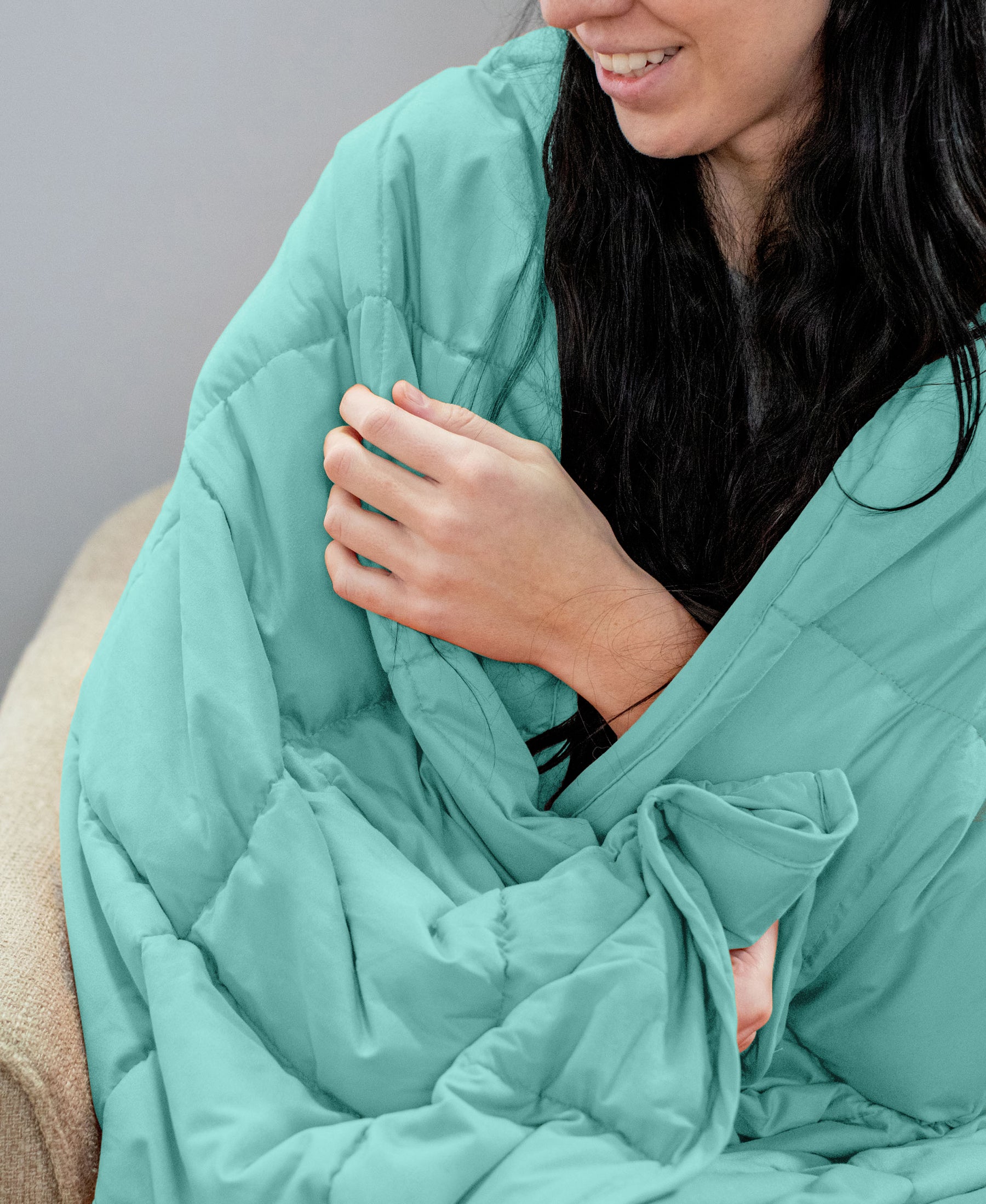 Weighted Quilted Microfiber Throw Blanket  - Turquoise
