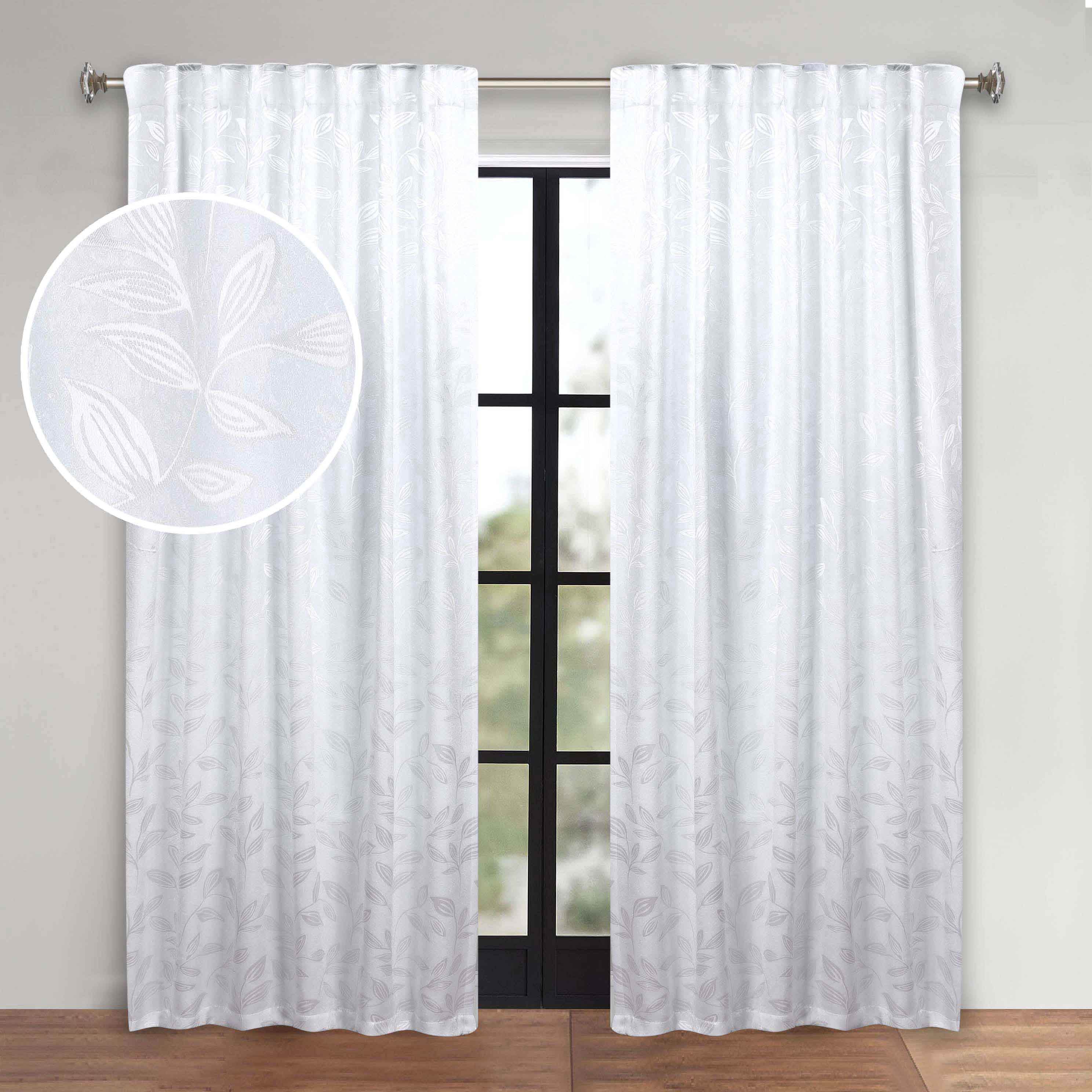 Leaves Room Darkening Back Tabs Blackout Curtain Panels, Set of 2 - Blackout Curtains by Superior Brand