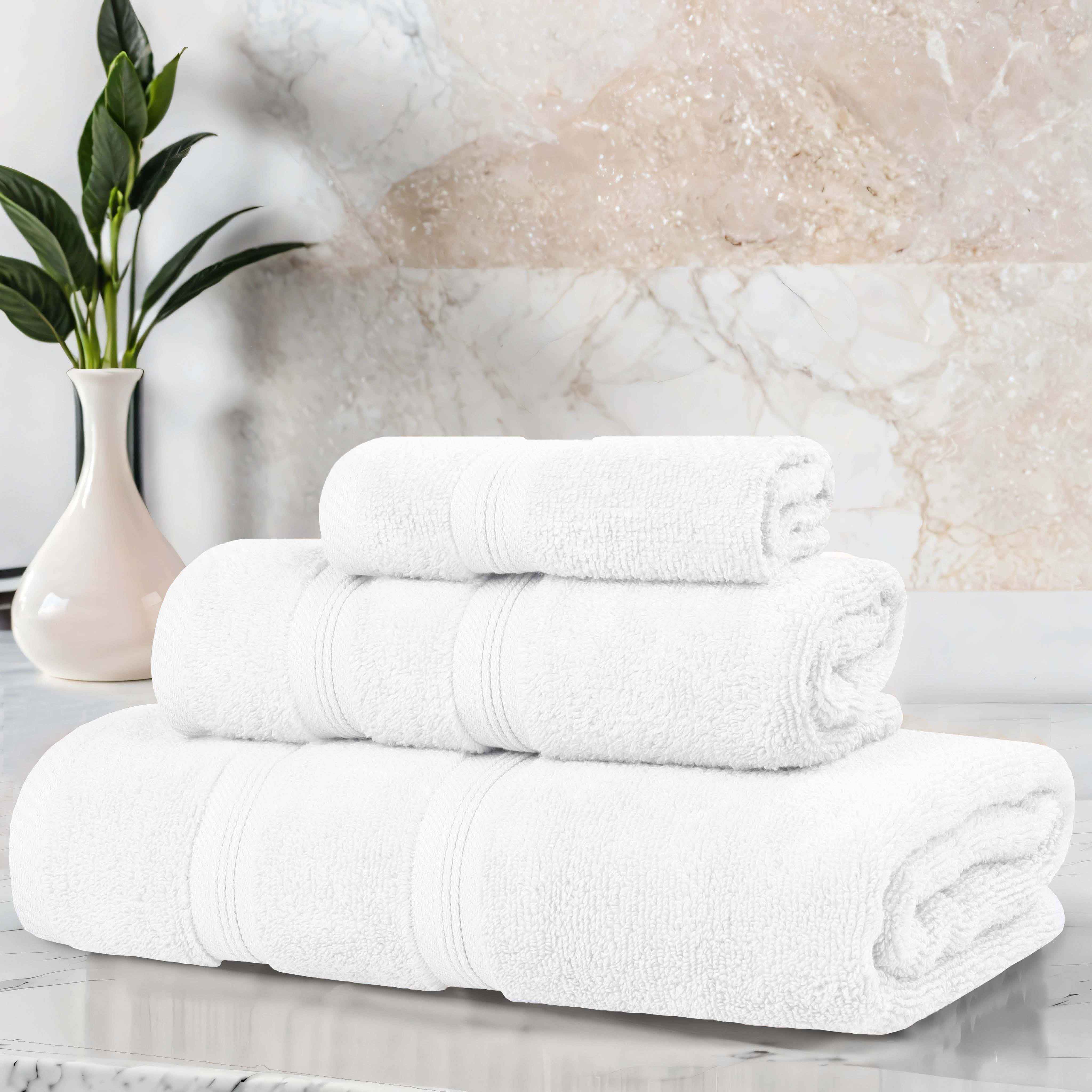 Smart Dry Zero Twist Cotton Medium Weight 3 Piece Assorted Towel Set - Towel Set by Superior Brand