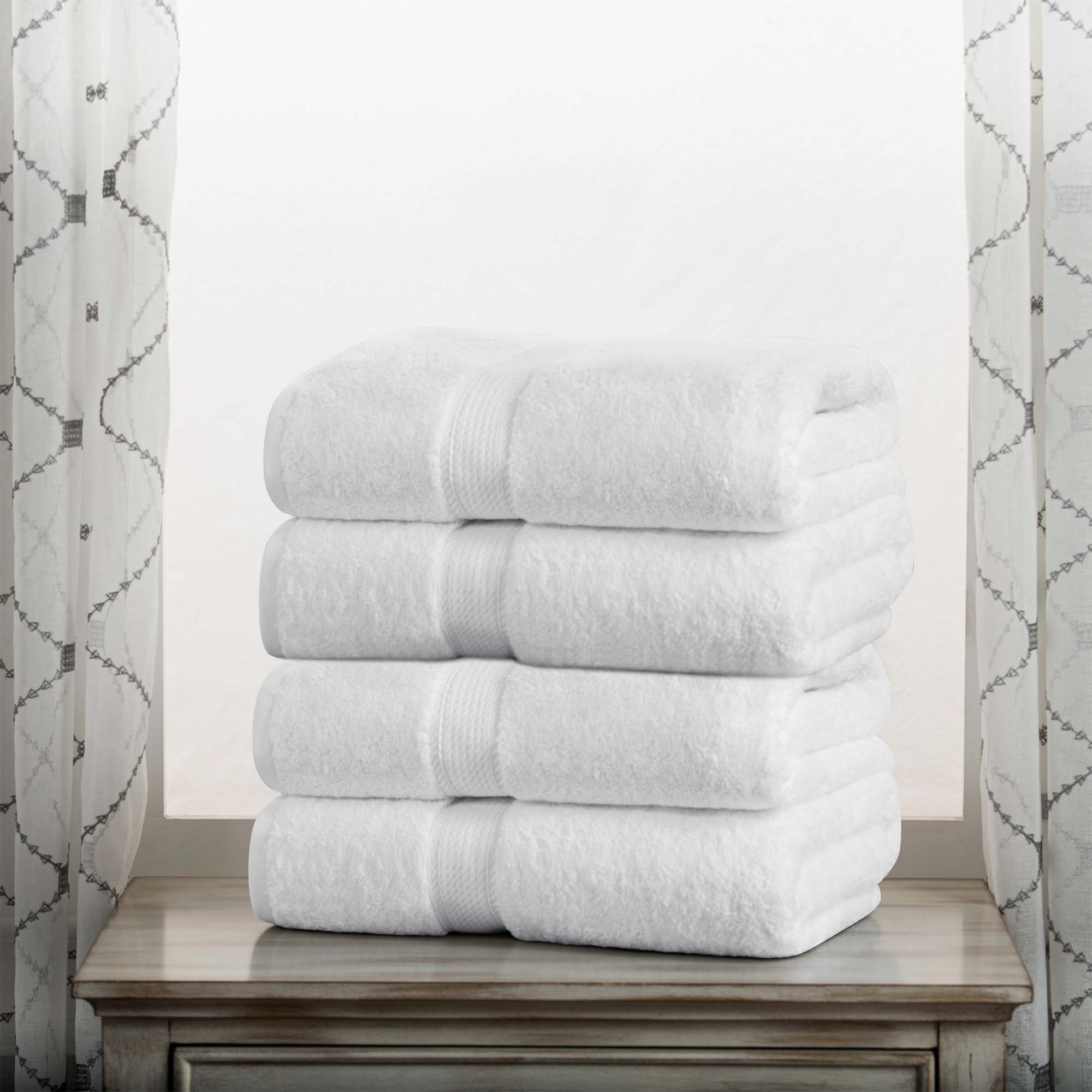 Egyptian Cotton Plush Heavyweight Bath Towel Set of 4 - Egyptian Cotton Bath Towel by Superior Brand