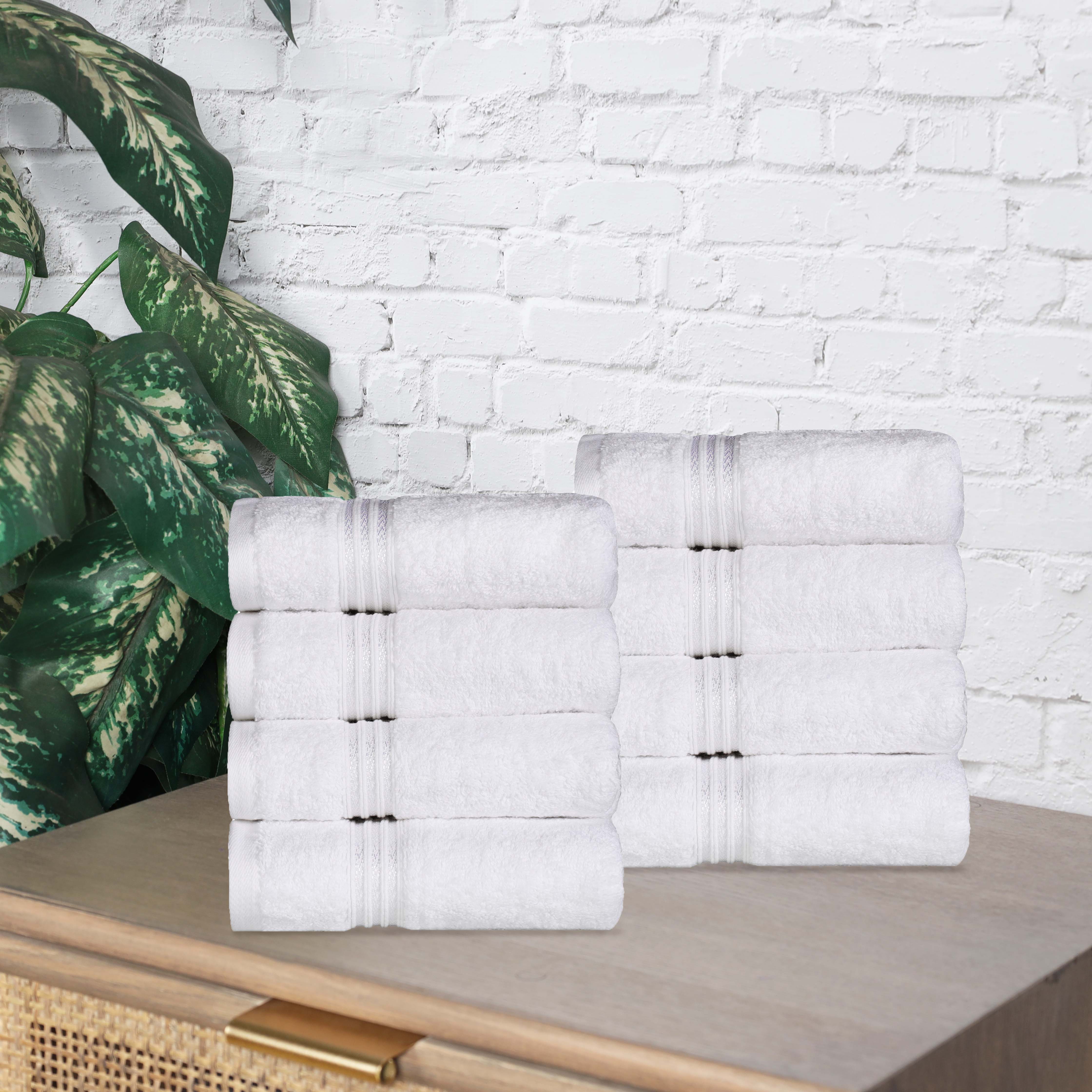 Heritage Egyptian Cotton Plush Thick Absorbent Hand Towel Set of 8 - Egyptian Cotton Hand Towel by Superior