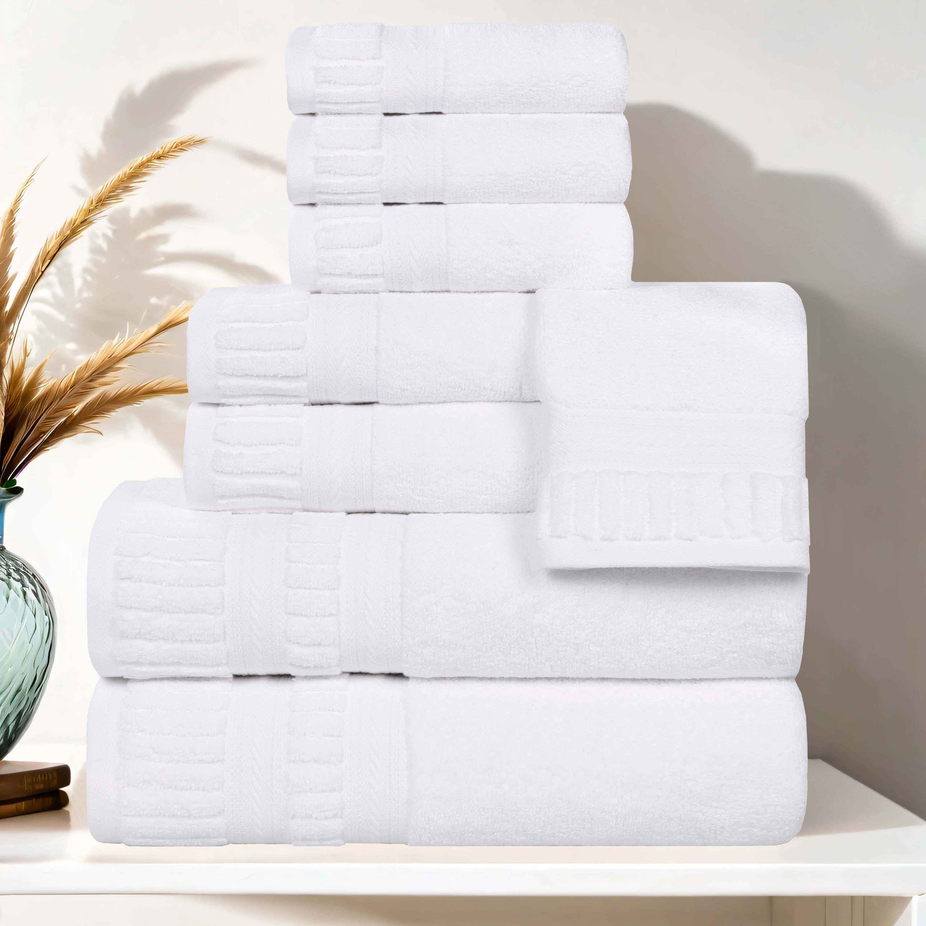 Zero Twist Cotton Towels 8 Piece Venice Collection - Towel Set by Superior Brand
