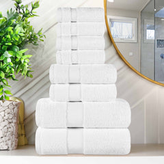 Niles Egyptian Giza Cotton Plush Heavyweight Soft 8 Piece Towel Set - Egyptian Cotton Towel Set by Superior