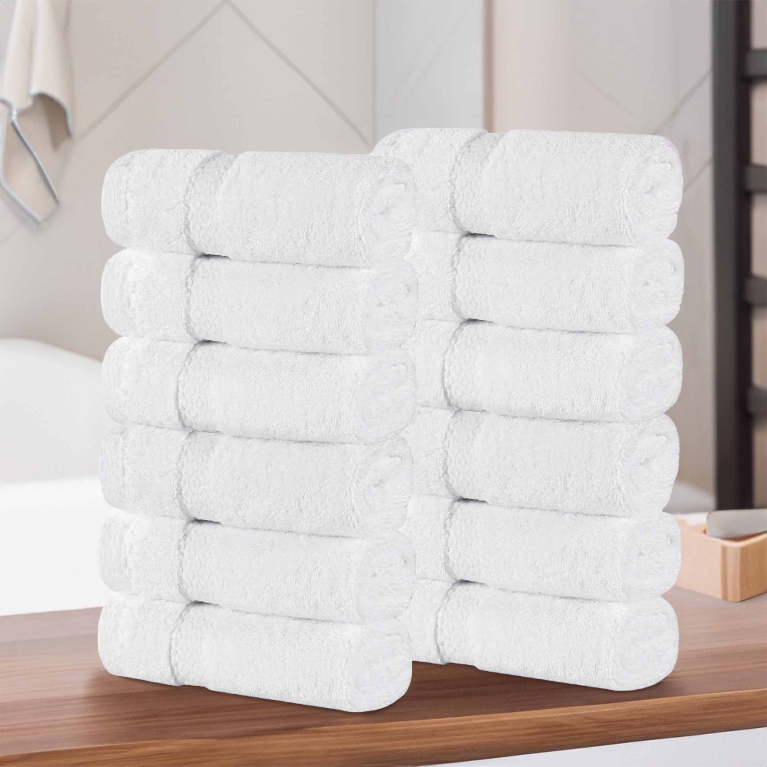 Egyptian Giza Cotton Plush Soft Face Towel Set of 12 - Egyptian Cotton Face Towel by Superior Brand