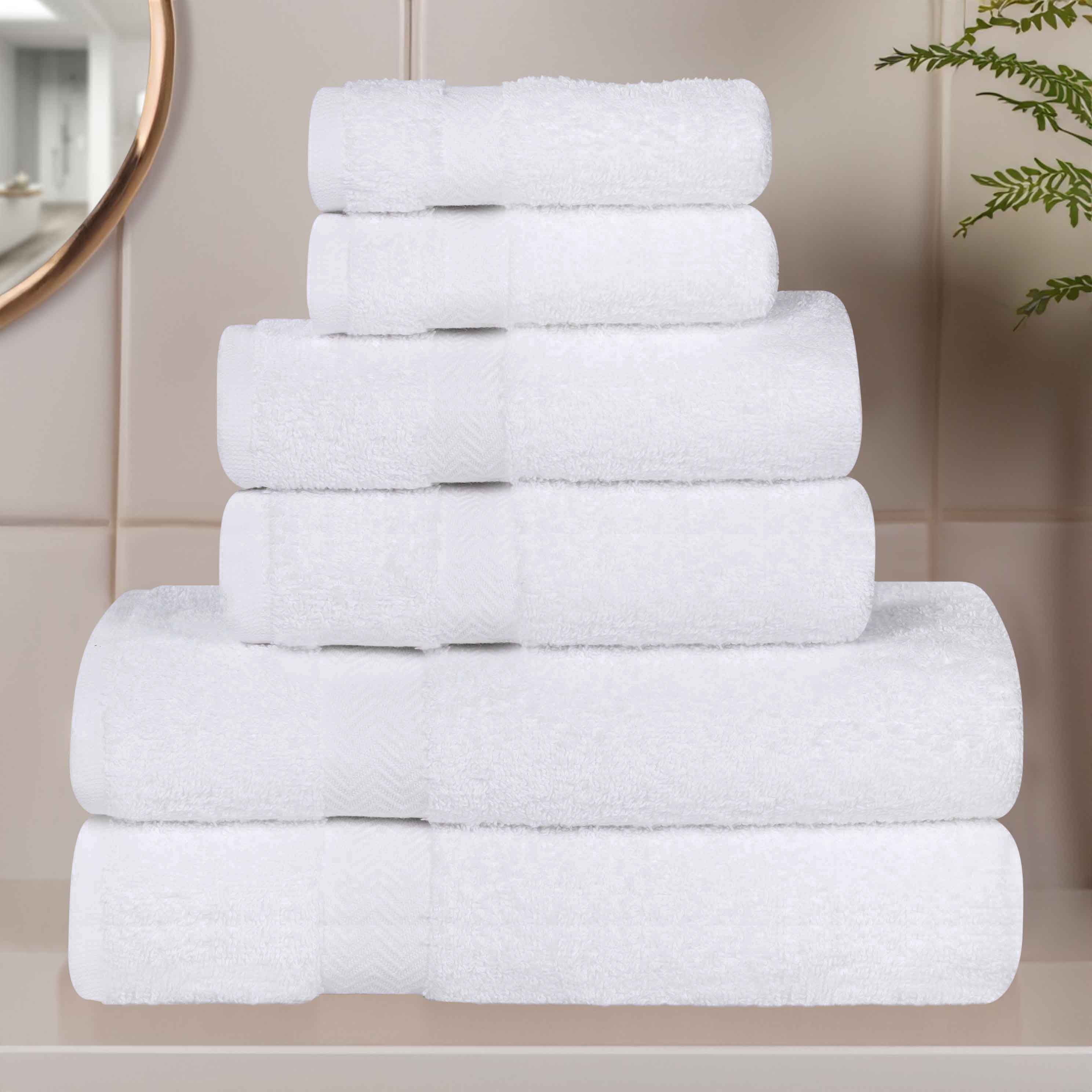 6 Piece Cotton Eco-Friendly Soft Absorbent Towel Set - Towel Set by Superior Brand