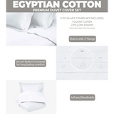 Egyptian Cotton 400 Thread Count Solid Luxury Duvet Cover Set - Egyptian Cotton Duvet Cover Set by Superior Brand