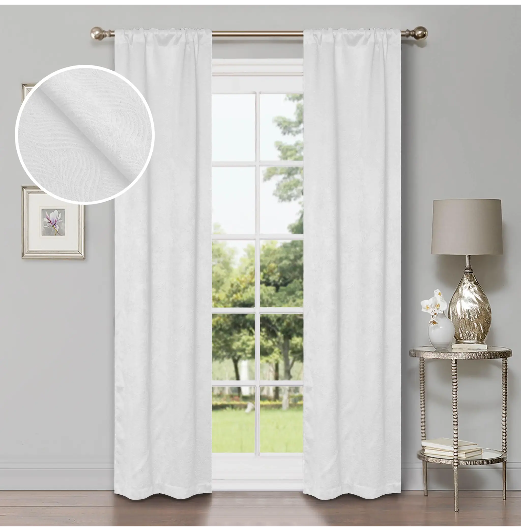 Waverly Geometric Washable Room Darkening Blackout Curtains, Set of 2