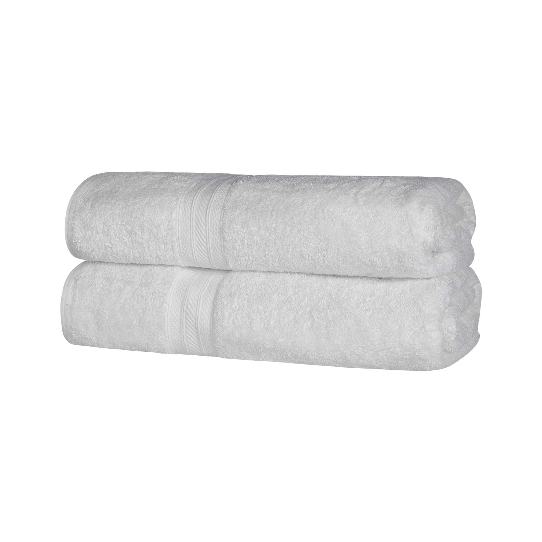 Cotton Heavyweight Absorbent Plush 2 Piece Bath Sheet Set - White