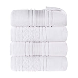 Sadie Zero Twist Cotton Solid and Jacquard Floral Bath Towel Set of 4 - Bath Towel by Superior