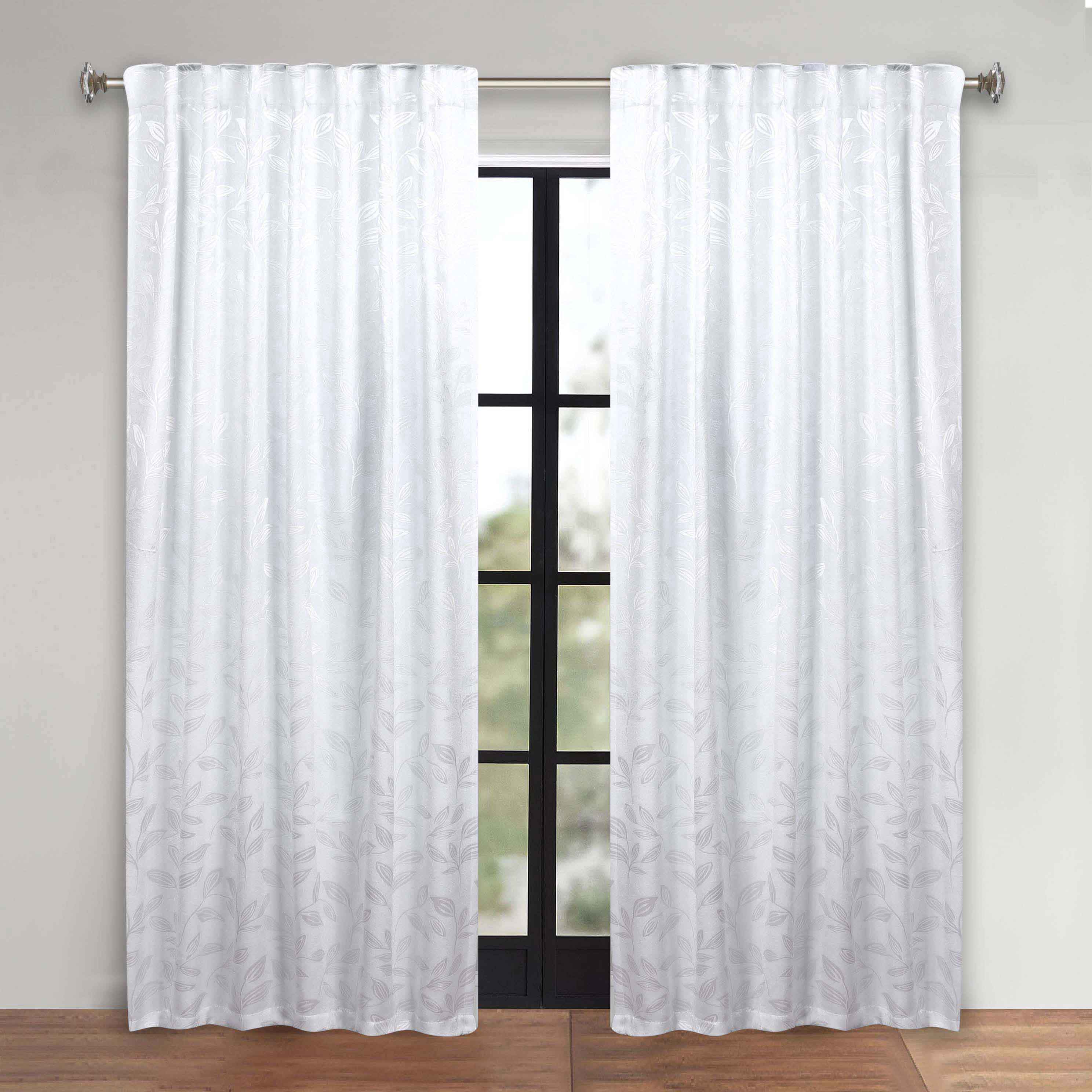 Leaves Room Darkening Back Tabs Blackout Curtain Panels, Set of 2 - Blackout Curtains by Superior