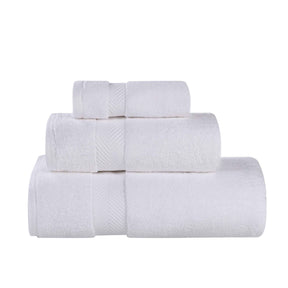 Zero-Twist Smart-Dry Combed Cotton 3 Piece Towel Set - White