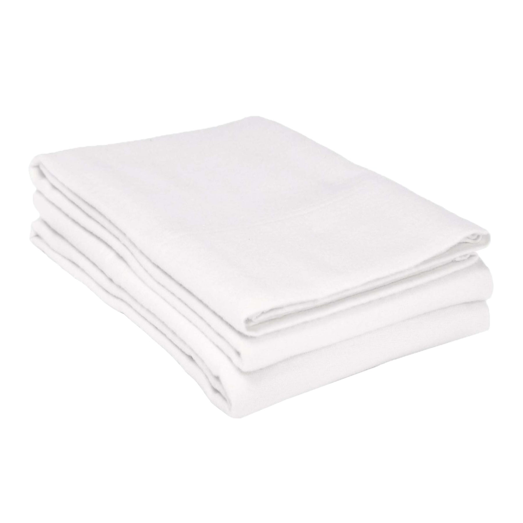 Cotton Flannel 2 Piece Pillowcase Set - White