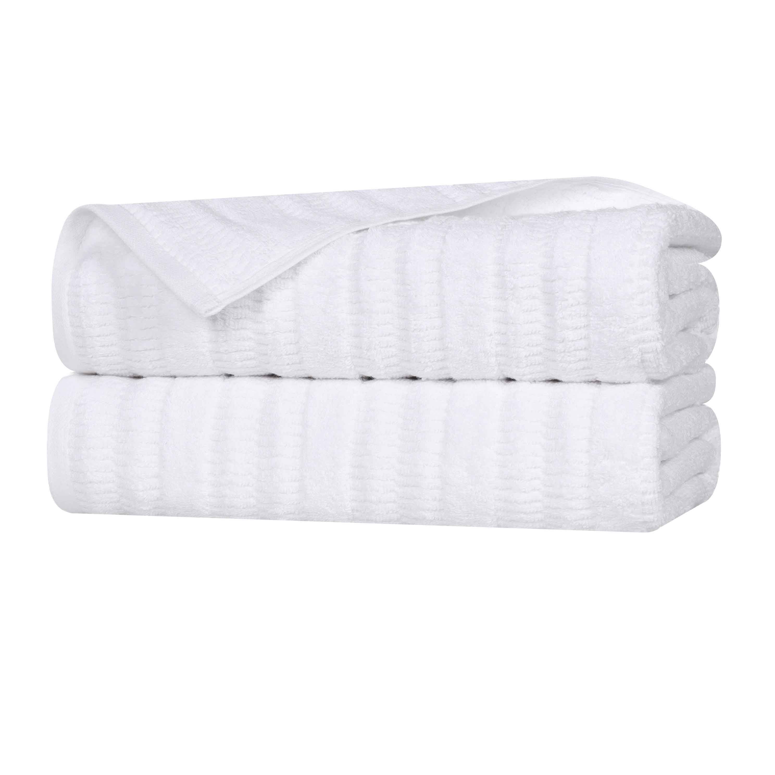 Mika Smart Twist Viscose Cotton Blend Ribbed Bath Sheets, Set of 2 - Bath Sheet by Superior Brand