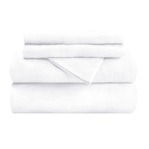 Solid Flannel Cotton Soft Warm Deep Pocket Sheet Set - White