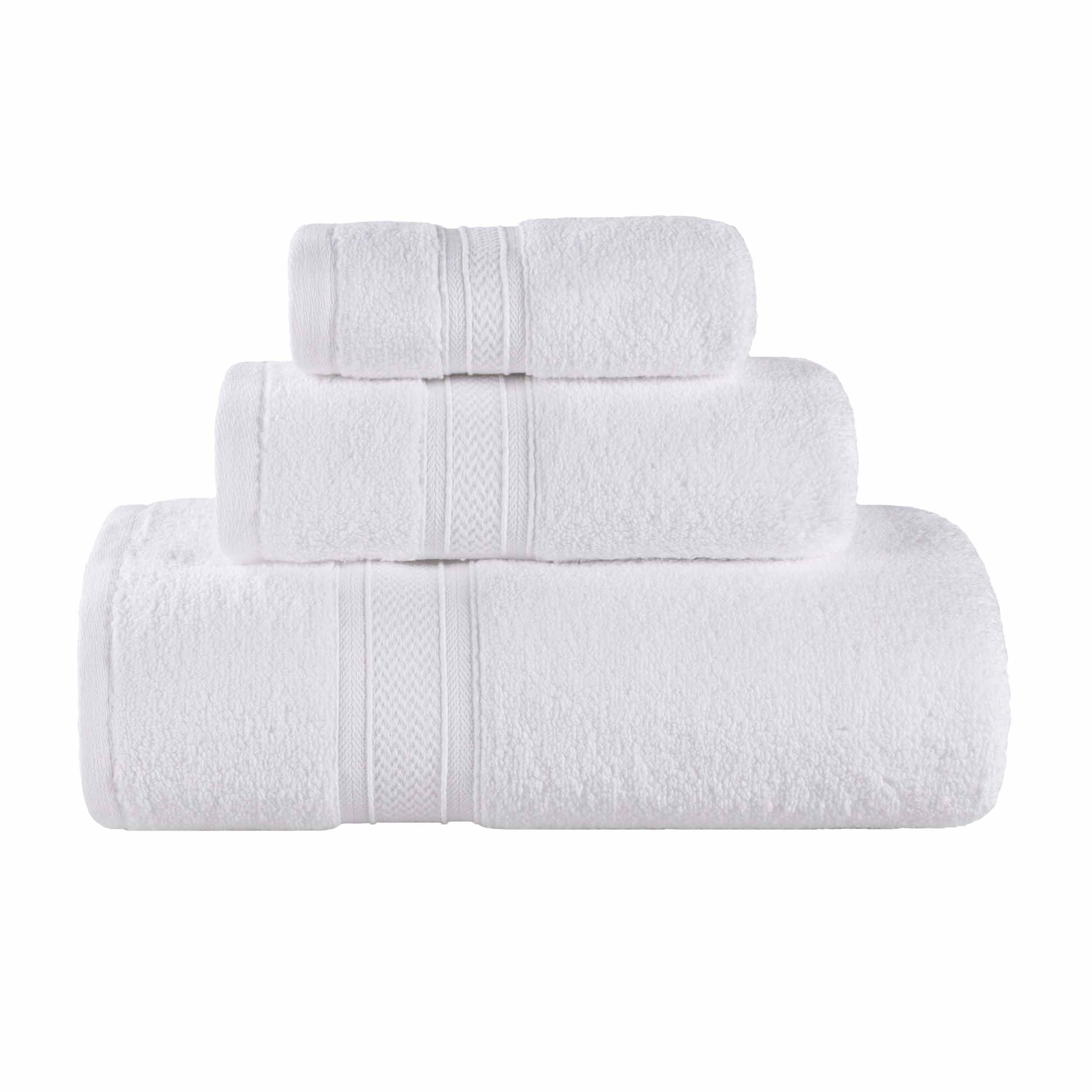 Chevron Zero Twist Solid Soft Absorbent Cotton 3 Piece Towel Set - Towel Set by Superior Brand