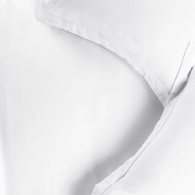 Cotton Flannel Solid Duvet Cover Set with Button Closure - White