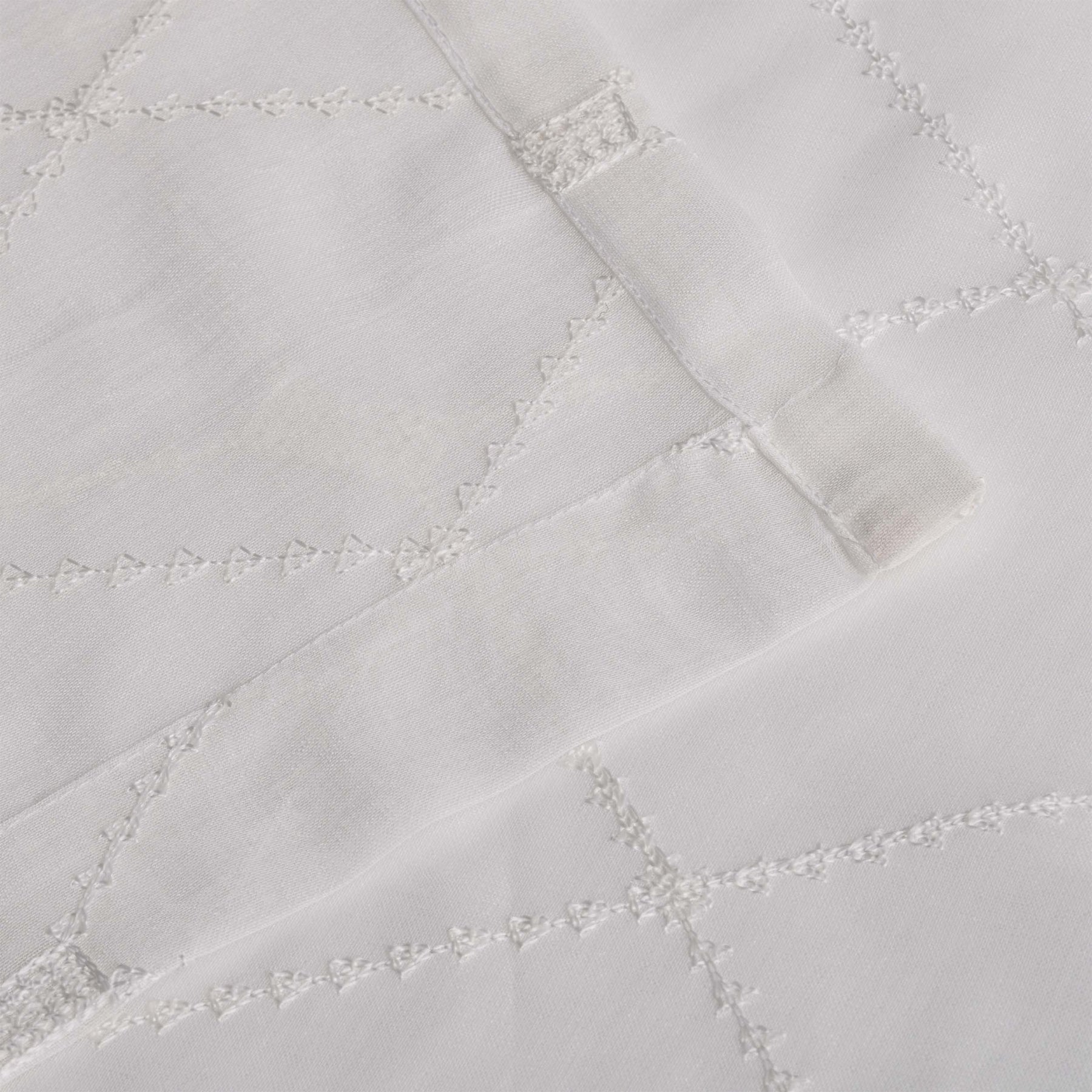 Sheer Modern Diamond Lattice Grommet Curtain Panels Set of 2 - White