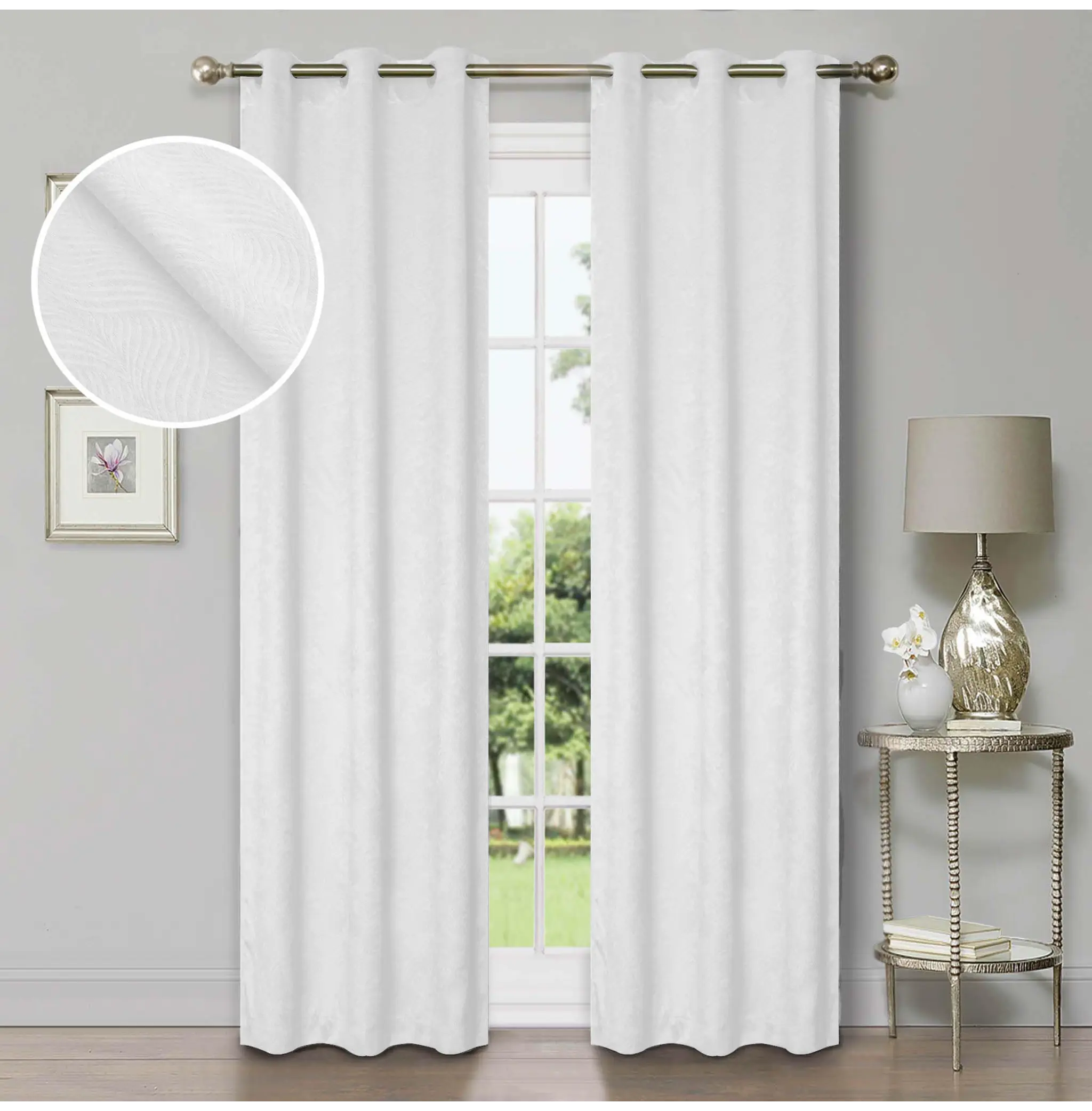 Waverly Geometric Washable Room Darkening Blackout Curtains, Set of 2