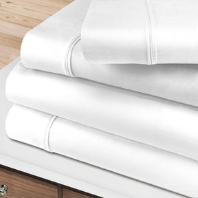 Superior 400 Thread Count Solid 100% Egyptian Cotton Deep Pocket Sheet Set - White