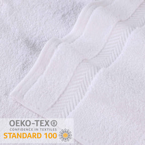 Zero-Twist Cotton Quick-Drying Absorbent Assorted 6 Piece Towel Set - White