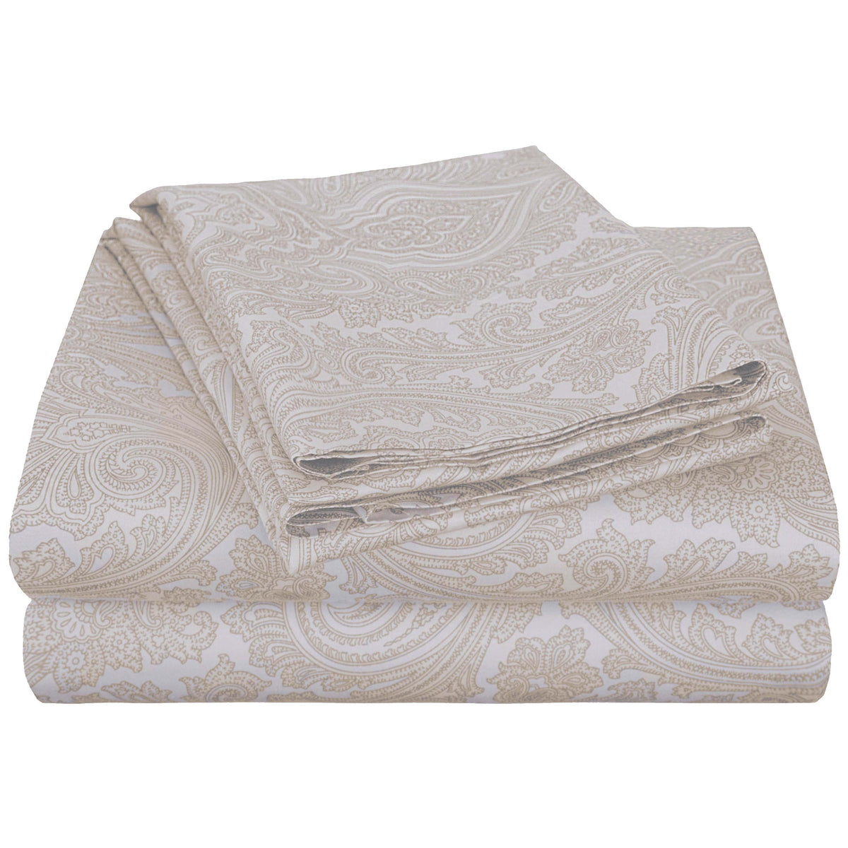 Italian Paisley 600 Thread Count Cotton Blend Deep Pocket Sheet Set - White