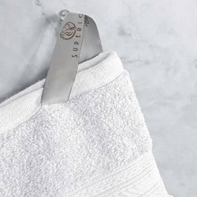 Cotton Heavyweight Absorbent Plush 8 Piece Towel Set - White