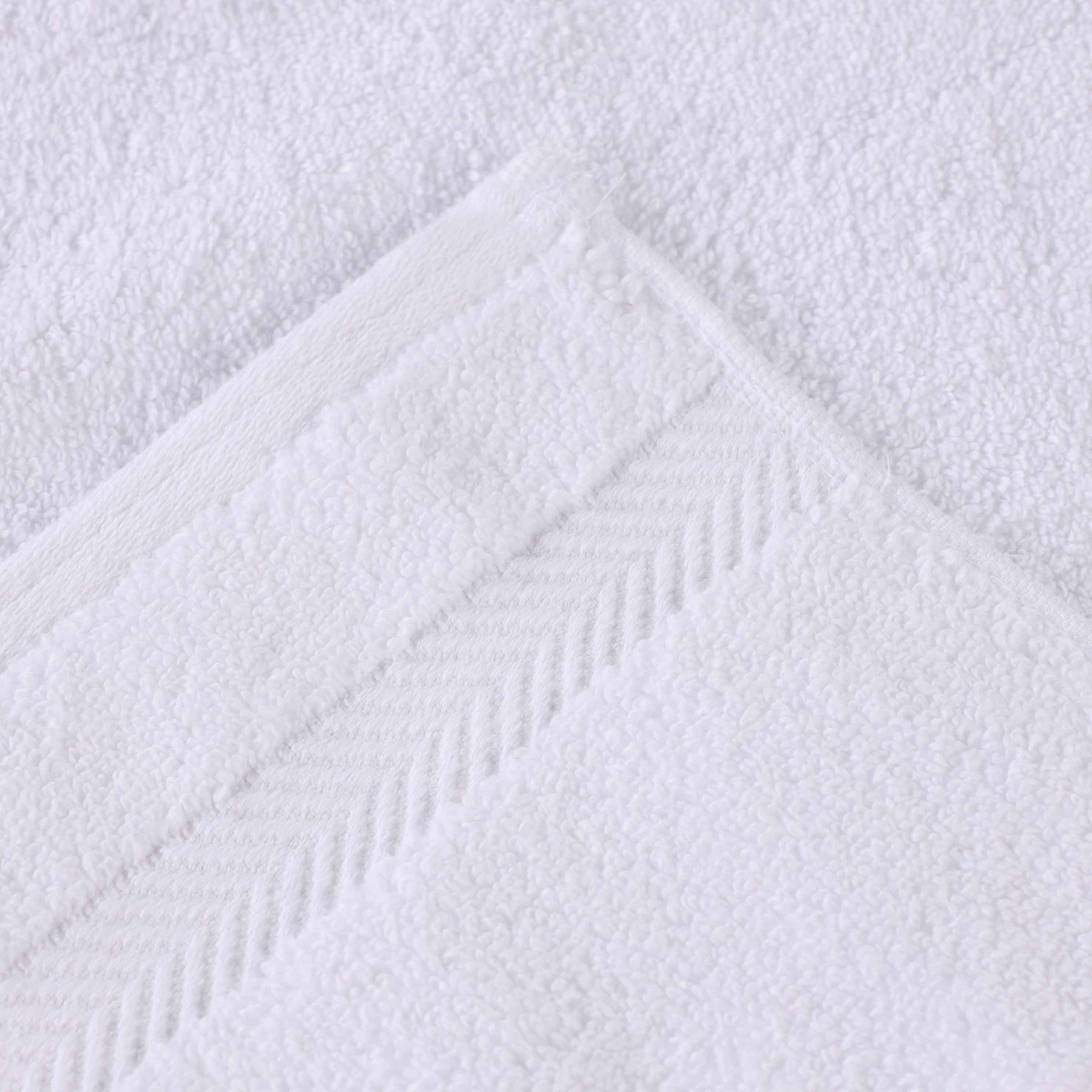 Zero-Twist Cotton Quick-Drying Absorbent Assorted 6 Piece Towel Set - White