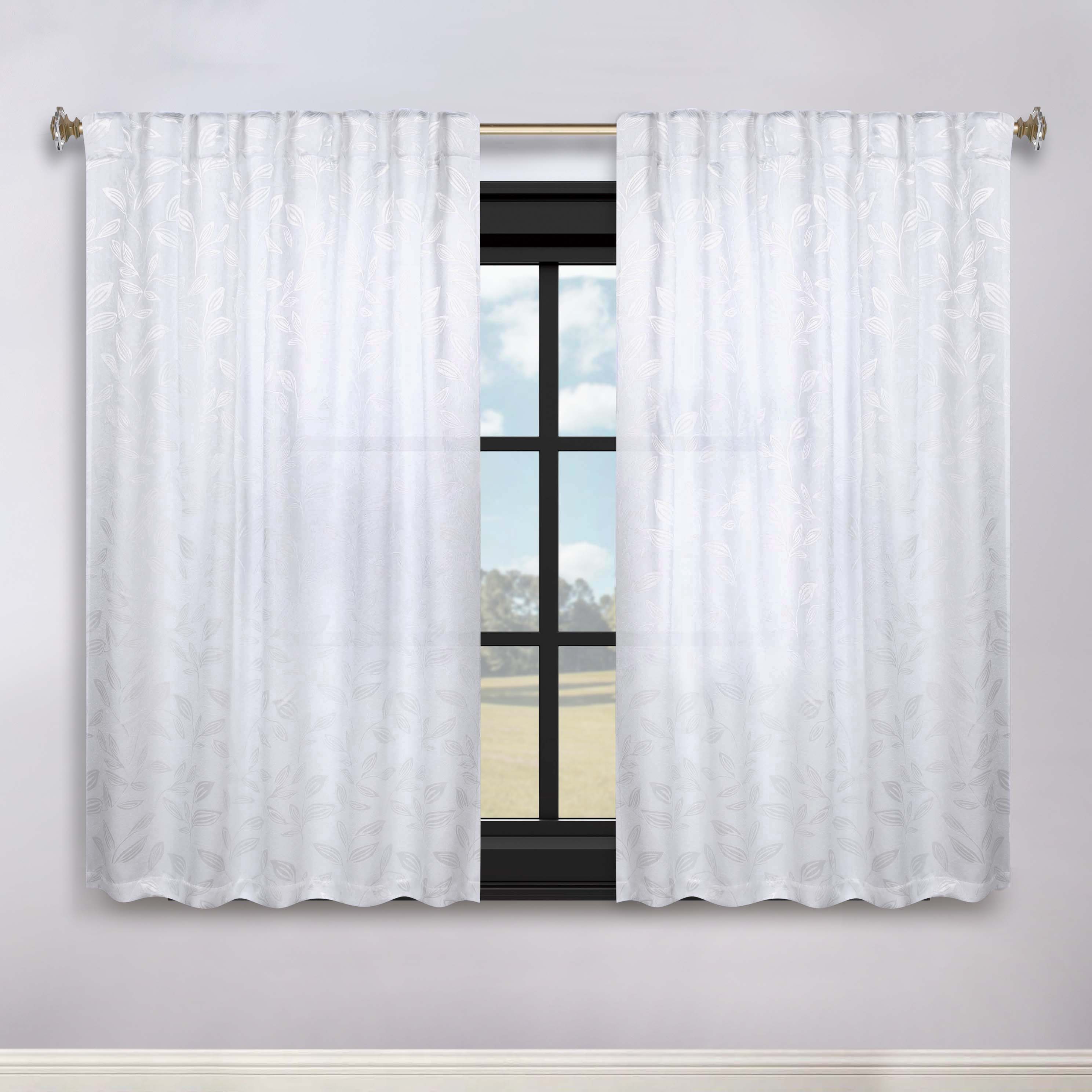 Leaves Room Darkening Back Tabs Blackout Curtain Panels, Set of 2 - Blackout Curtains by Superior