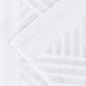 Basketweave Egyptian Cotton Jacquard 3 Piece Assorted Towel Set - White